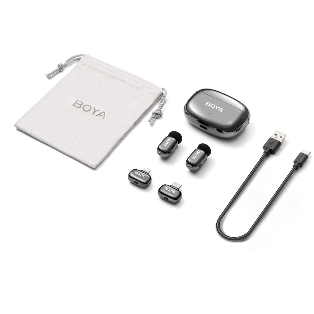 Boya Mini 2-01 (Grey) 1X RX USB-C + 1X RX Lightning + 2X TX