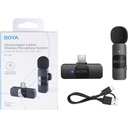 Boya BY-V10 V2.0 Wireless Microphone For USB-C 1X Transmitter + 1X Receiver