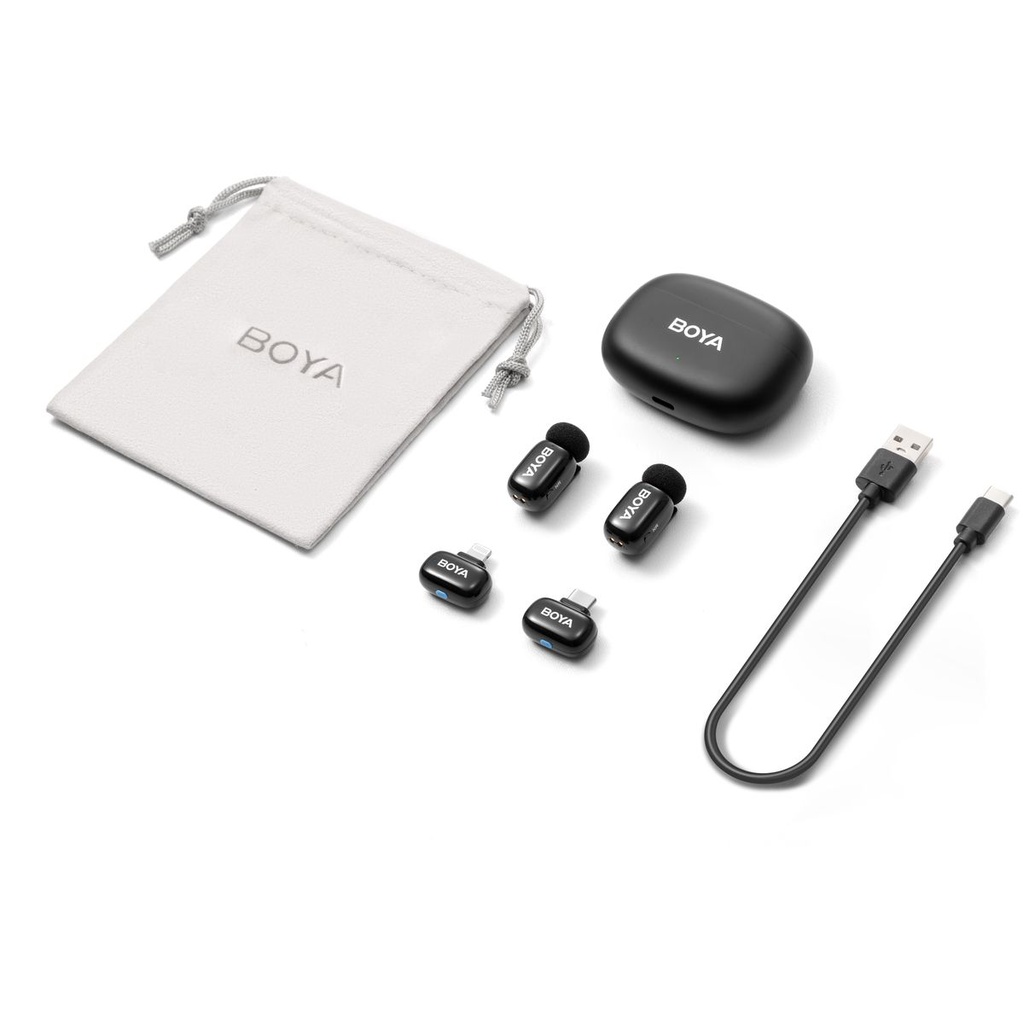 Boya Mini 2-01 (Black) 1X RX USB-C + 1X RX Lightning + 2X TX
