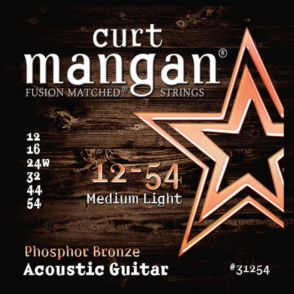 Curt Mangan 31254 12-54 Phosphor Bronze Medium Light Set