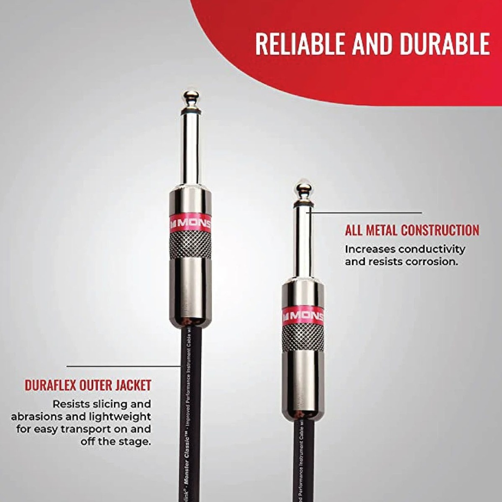 Monster Cable 12 feet Straight to Straight - Monster Classic Instrument Cable