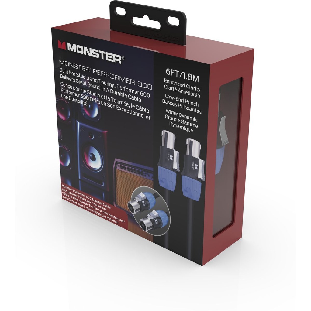 Monster Cable 1m Combo Amp Sp. Cable 1/4" To Faston - Monster Performer