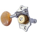 Grover Statite Vertical Set 6 Acrylic Amber Buttons Chrome