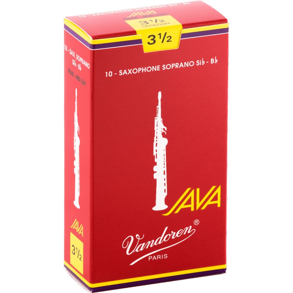 Vandoren Reeds SR3035R Soprano-Sax Java Red 3.5