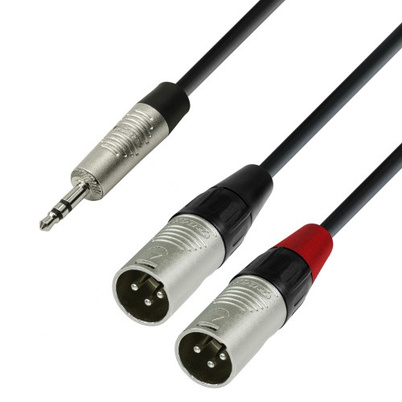 [K4YWMM0180] Adam Hall K4YWMM0180 Stereo Mini Jack - 2x XLR Male 180cm