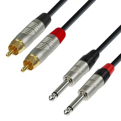 [K4TPC0150] ADAM HALL K4TPC0150 2 x RCA Male to 2 x 6.3mm Jack