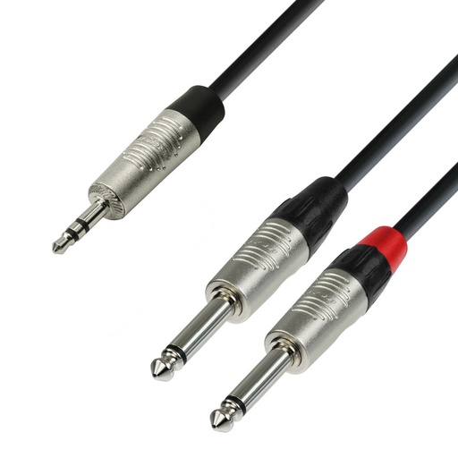 [K4YWPP0600] Adam Hall K4YWPP0600 Stereo Mini Jack - 2x Mono Jack 6m