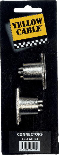 [XLR03] Yellow Cable XLR03 Metalen Chassis XLR Male (2)