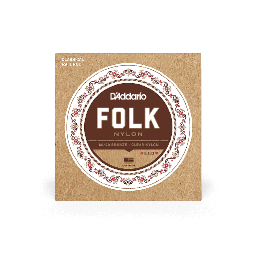 [EJ33] D'Addario EJ33 Folk Nylon Ballend 80/20 Bronze