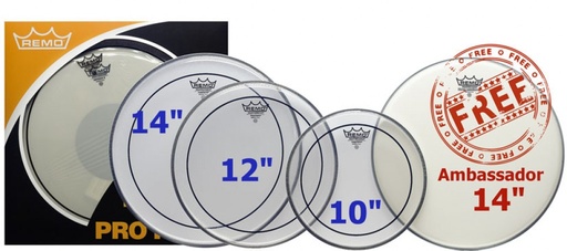Remo Pinstripe Clear Pro Pack 10"/12"/14"