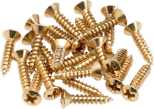[0994924000] Fender Pickguard Control Plate Mounting Screws Gold (24) 