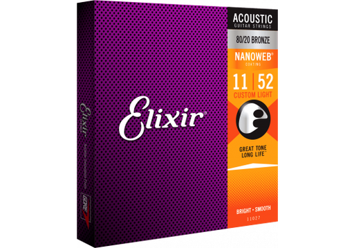 [733132110278] Elixir 11027 Nanoweb 80/20 Bronze 11-52