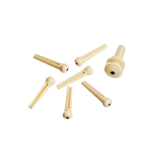 [PWPS12] D'Addario Plastic Bridge Pins Ivory With Ebony Dot
