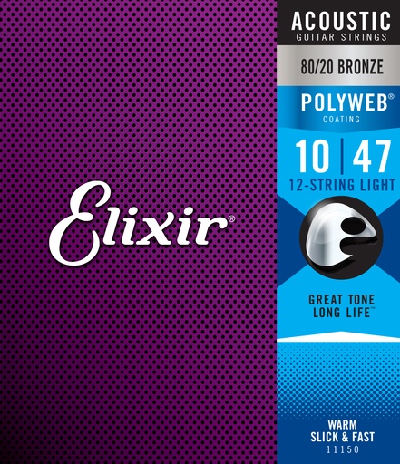 [733132111503] Elixir 11150 Polyweb 80/20 Bronze 10-47 12-String