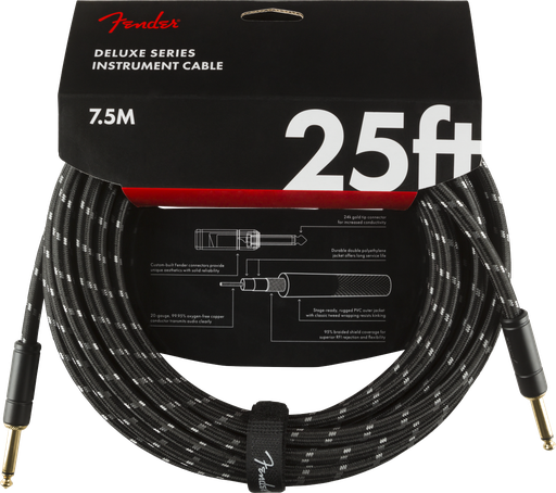 [0990820075] Fender Deluxe Black Tweed Instrument Cable 7.5m