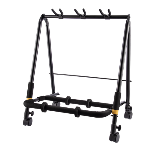 [GS-523B+] HERCULES Guitar Display Rack, foldable, for three instruments, w/ casters