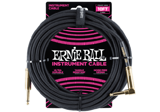 [EB6081] Ernie Ball 6081 Jack Mono Haak Zwart 3m
