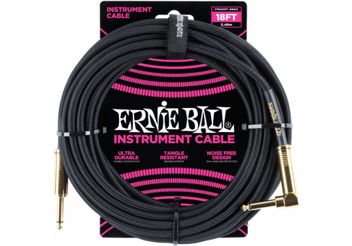 [EB6086] Ernie Ball 6086 Jack Mono Haak Zwart 5,5m