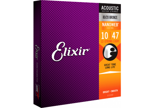 [11152] Elixir  Nanoweb 11152 80/20 Bronze 10-47 12-String