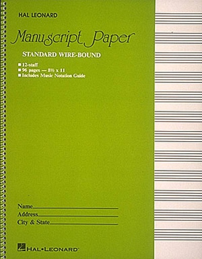 [HL00210005] Standard Wirebound Manuscript Paper (Green Cover)