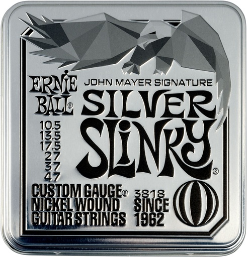 [EB 3818] Ernie Ball 3818 John Mayer Silver Slinky 10.5-47 3-Pack