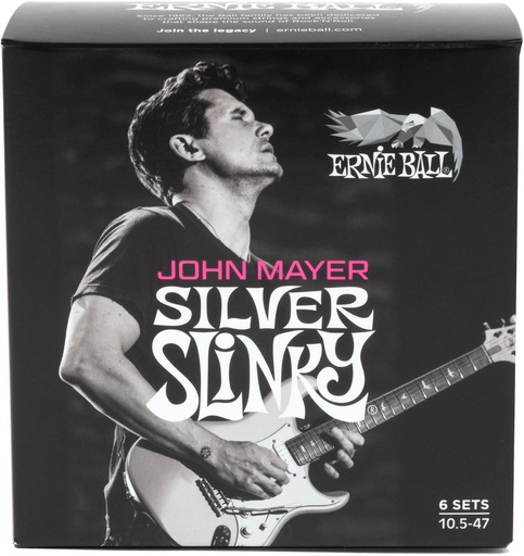[EB 3817] Ernie Ball 3817 John Mayer Silver Slinky 10.5-47 6-Pack