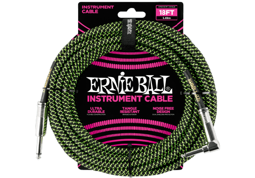 [EB 6082] Ernie Ball 6082 Jack/jack haaks 5,5m zwart en groen 