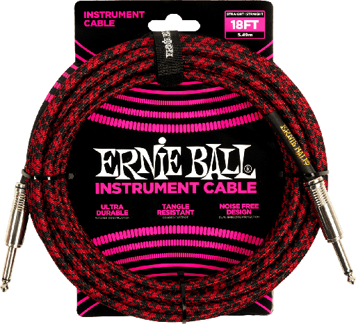 [EB 6396] Ernie Ball 6396 Jack Mono Zwart/Rood 5,5m 