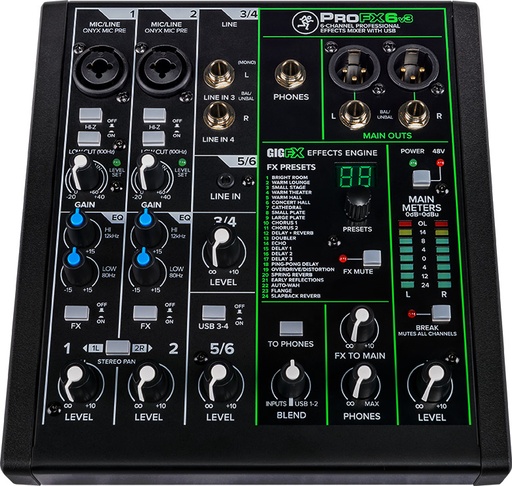 [SMK PROFX6V3] Mackie PROFX6V3 USB 6 Channels + Effecten