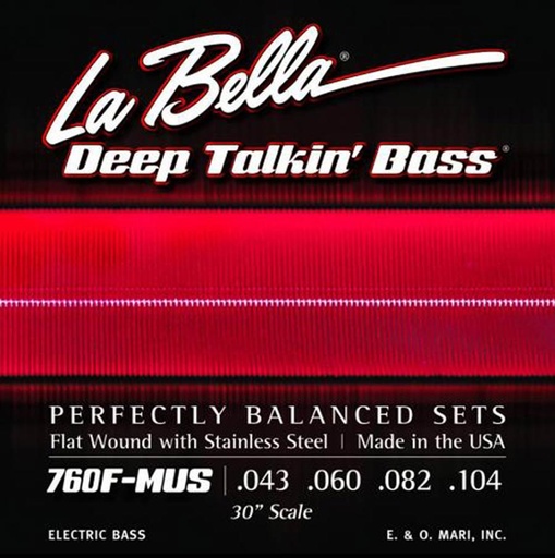 [L-760F-MUS] La Bella 760F-MUS Flat Wounds For Through Body 30" Scale