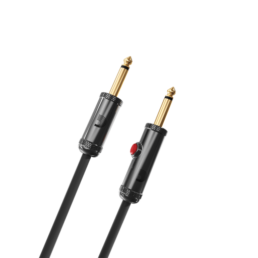 [PW-AGLRA-10] D'Addario PWAGLRA10  Circuit Breaker Instrument Cable with Latching Cut-Off Switch, Right Angle Plug, 3M