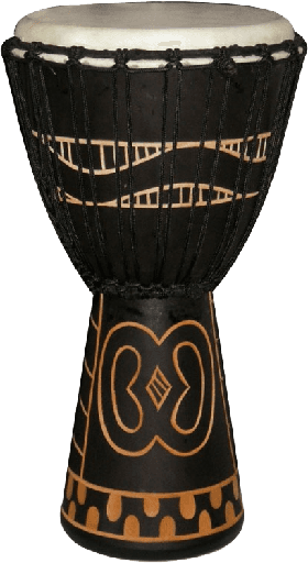 [DA60-7G] TANGA DA60-7G Djembe 12" Zwart Gehouwd