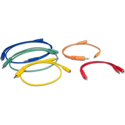 [CMM-500Y-MIX] Hosa CMM 500Y Mix Hopscotch Patch Cables 5 pcs Var Lengths