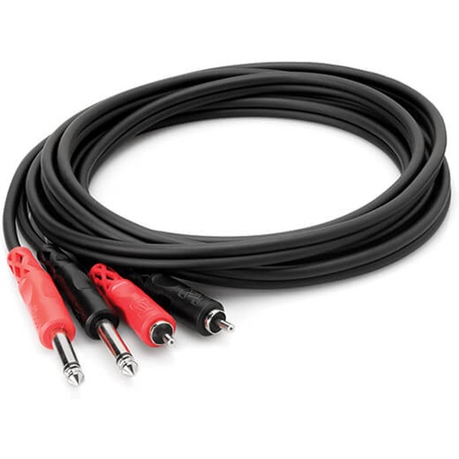 [CPR-201] Hosa CPR-201 Stereoint.con Dual 1/4IN TS To Dual RCA 1 M