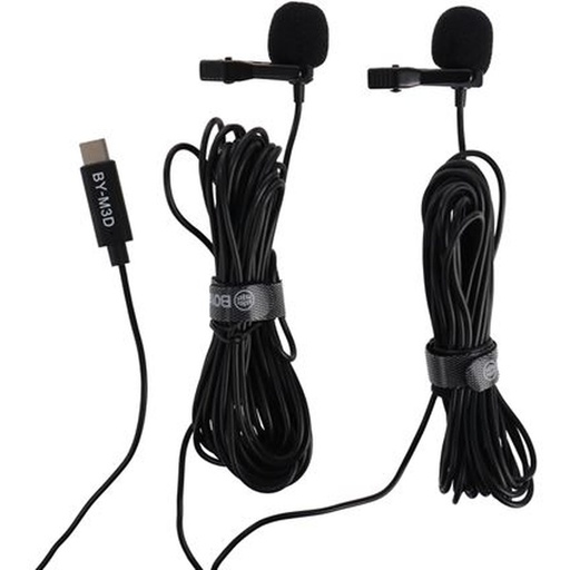 [350365] Boya Duo Clip-On Lavalier Microphone BY-M3D For USB-C