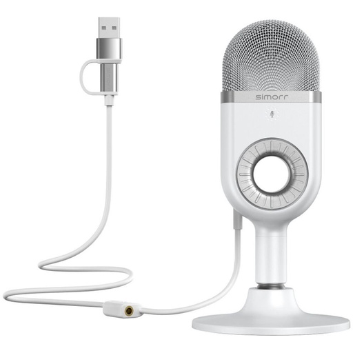 [D212571] SmallRig 3492 Simorr Wave U1 USB Condenser Microphone(White)