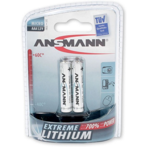 [ASLAAA] Ansmann Lithium AAA 2-pcs Blister