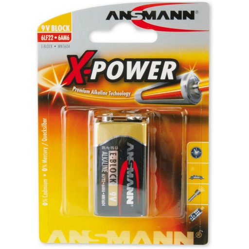 [ASX9V] Ansmann Alkaline X-Power 9V-Block 1-pcs Blister