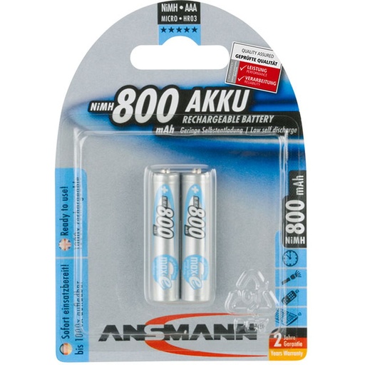 [ASPAAA800] Ansmann Premium AAA 800 mAh 2-pcs Blister