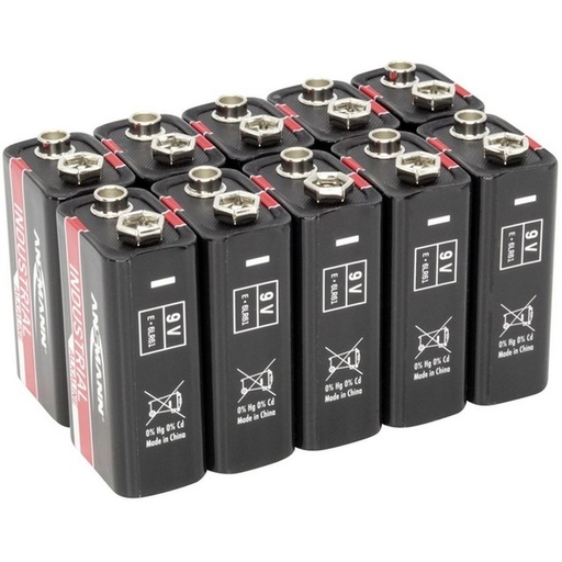 [ASINDUS9V10] Ansmann Alkaline Industrial Alkaline 9V-Block 10-pcs
