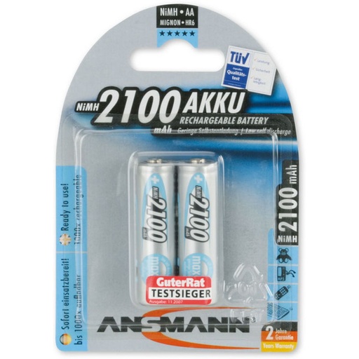 [ASPAA2100] Ansmann Premium AA 2100 mAh 2-pcs Blister