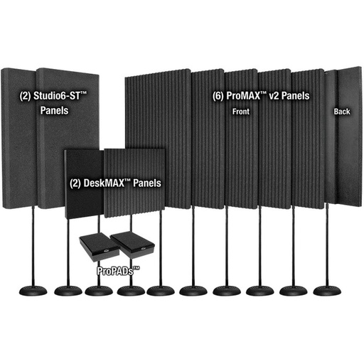 [AXPRODUCERMAX] Auralex ProducerMax Kit 6-ProMax 1-DeskMax 2-Studio6 (stand) 1-ProPad