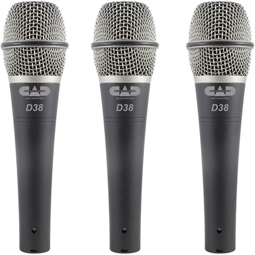 [D38X3] CAD Live 3pack Of D38 Supercardioid Dynamic Mics