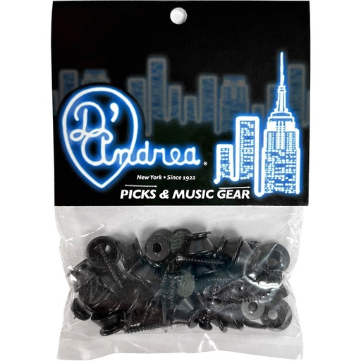 [EP24B] D'Andrea Strap Buttons Black - 24pcs