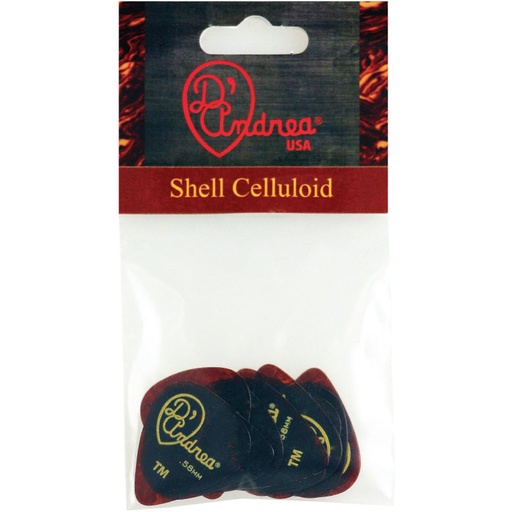 [TPG35158TM] D'Andrea 351 Shell Celluloid Thin Medium - 12PC