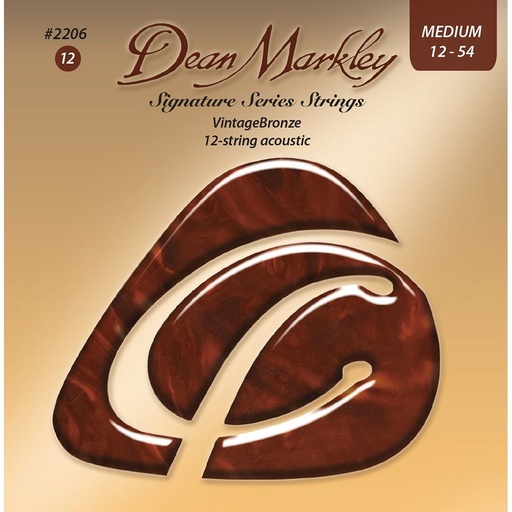 [DM2206] Dean Markley Vintage Bronze Acoustic Guitar Strings Med 12S 12-54