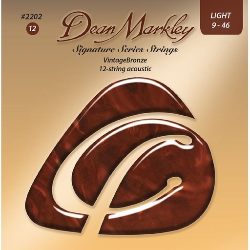 [DM2202] Dean Markley Vintage Bronze Acoustic Guitar Strings Light 12S 9-46