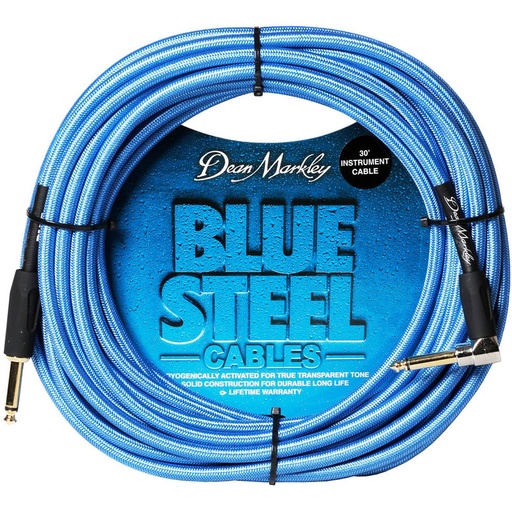 [DMBSIN30R] Dean Markley Blue Steel 30FT Instrument Cable 14IN STR - 14IN R Ang