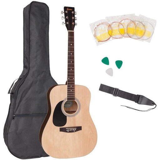 [EWP-100LH] Encore Left Handed Acoustic Guitar Outfit - Natural