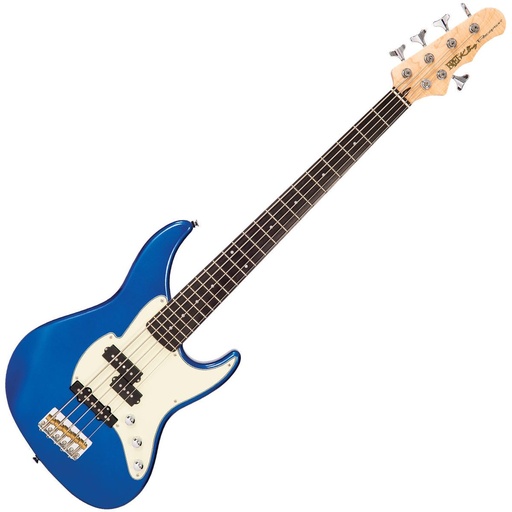 [FKV4+1CAB] Fret-King Black Label Perception 5 Bass - Candy Apple Blue